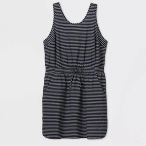 All in Motion Black and White Striped‎ Sleeveless Dress